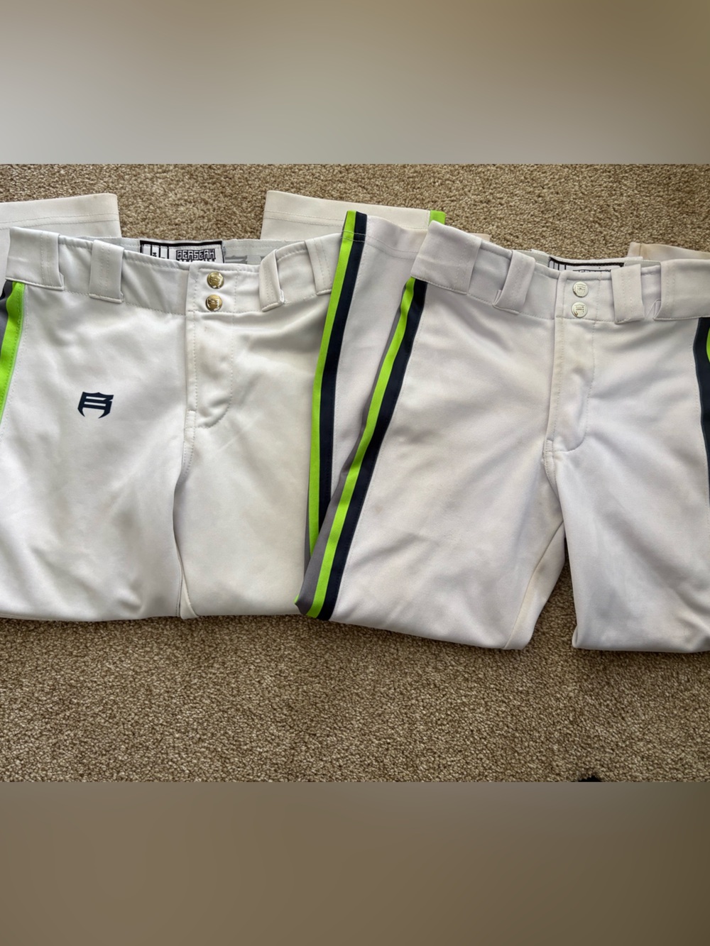 Kids Baseball Bundle of 2 Baseball Pants Youth Waist 24 Length 21, 22 Activewear